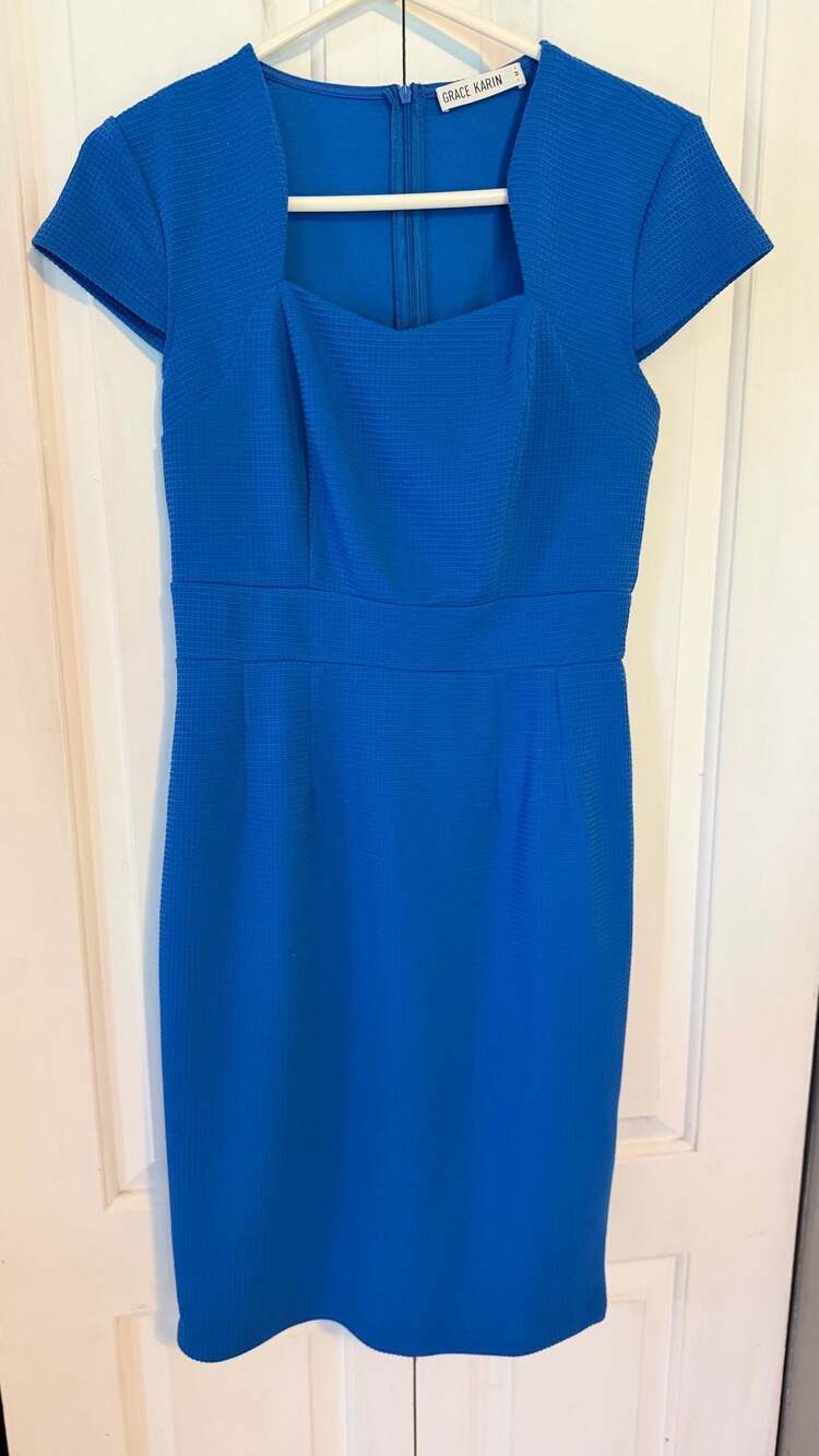 Grace Karin Women's Cap Sleeve Square Neck Fitted Pencil Sheath Dress